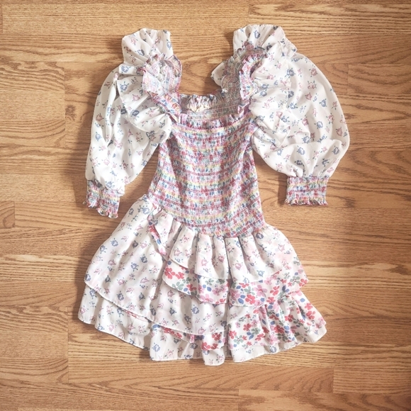 EUC Yvonne & Love Rainbow Floral Dress, Size M - Picture 1 of 7